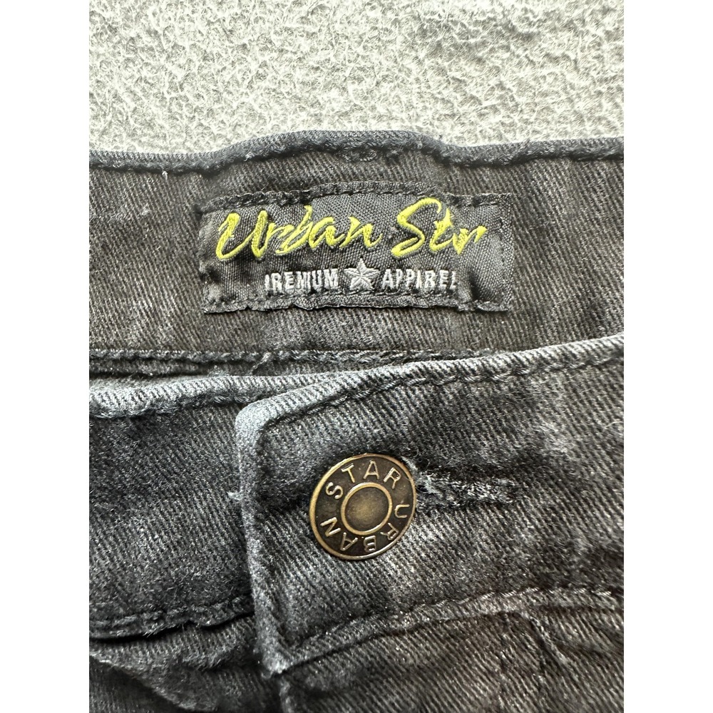 Urban Star Jeans Mens 36x29 (35x28) Black Stretch Denim Straight Leg 5 Pocket - Picture 9 of 14